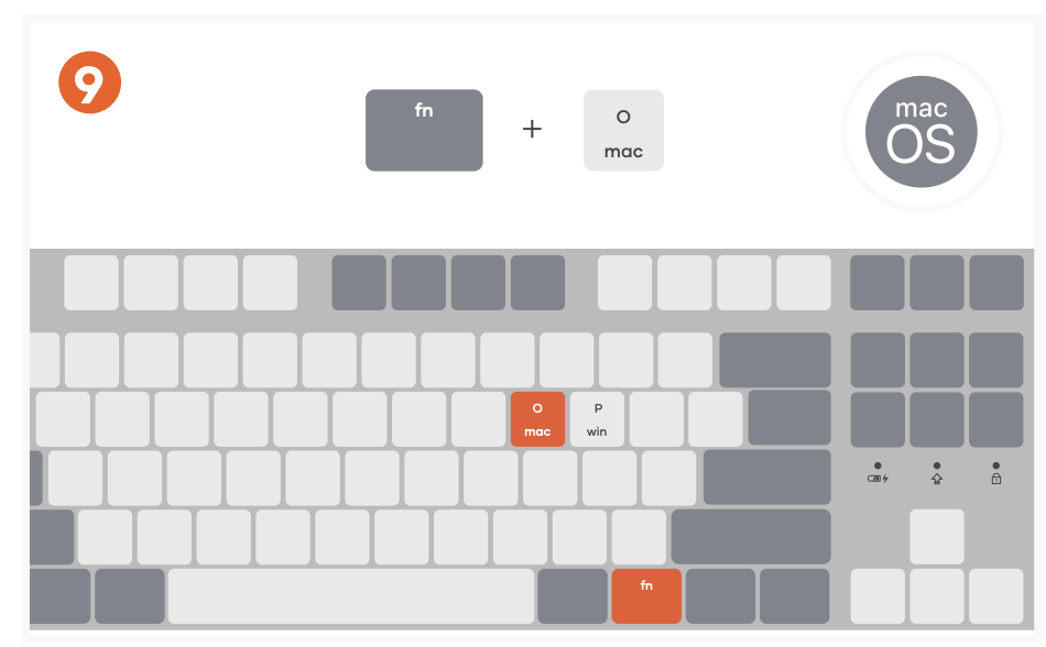 SM3 Slim Mechanical Backlit Bluetooth Keyboard | ST-KSM3LT-EN (Light) ST-KSM3DK-EN (Dark) Quick Start Guide step 10: Press and hold "FN + P" for 3 sec