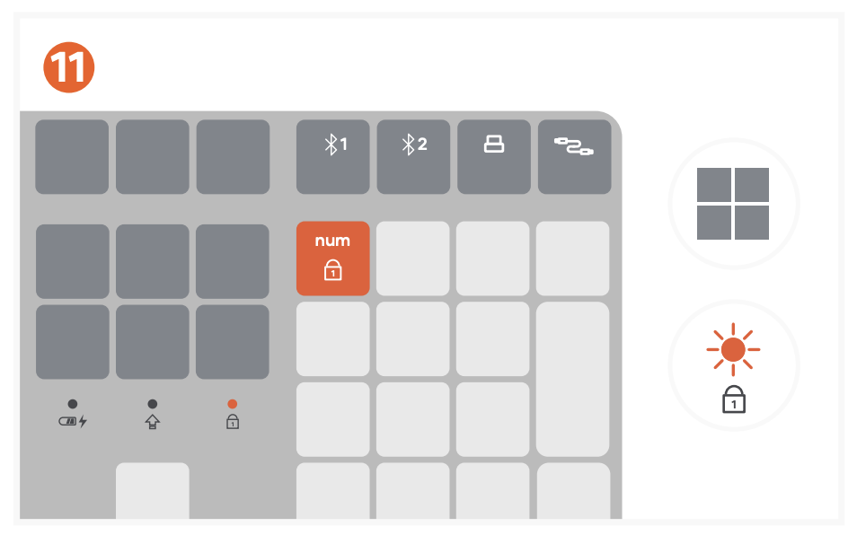 SM3 Slim Mechanical Backlit Bluetooth Keyboard | ST-KSM3LT-EN (Light) ST-KSM3DK-EN (Dark) Quick Start Guide step 12: When Caps Lock is enabled, the bl
