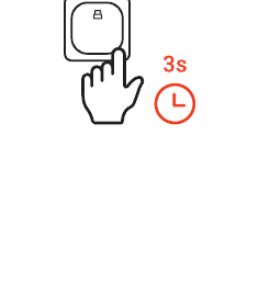 Diagram showing the USB Receiver key with a hand pressing and holding it, and a clock icon indicating 3 seconds hold time