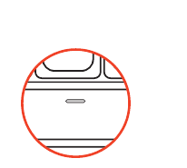 Close-up diagram of the space bar key shown inside a red circle, indicating the space bar will flash white when the keyboard enters low power mode