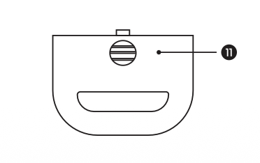 Close-up diagram of the front edge of the Slim EX Wireless Mouse with callout 11 indicating the USB-C charging port.