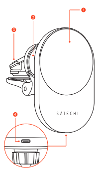 Qi2 Wireless Car Charger parts diagram