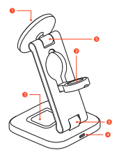 3-in-1 Foldable Qi2 Wireless Charging Stand parts diagram