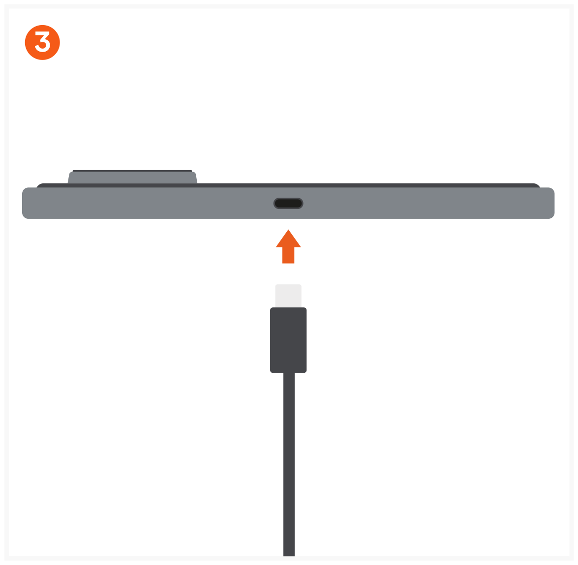 Qi2 Trio Wireless Charging Pad (ST-QTPM-EA) Quick Start Guide step 3: Plug the USB-C cable into the rear USB-C port on the Charging Pad.