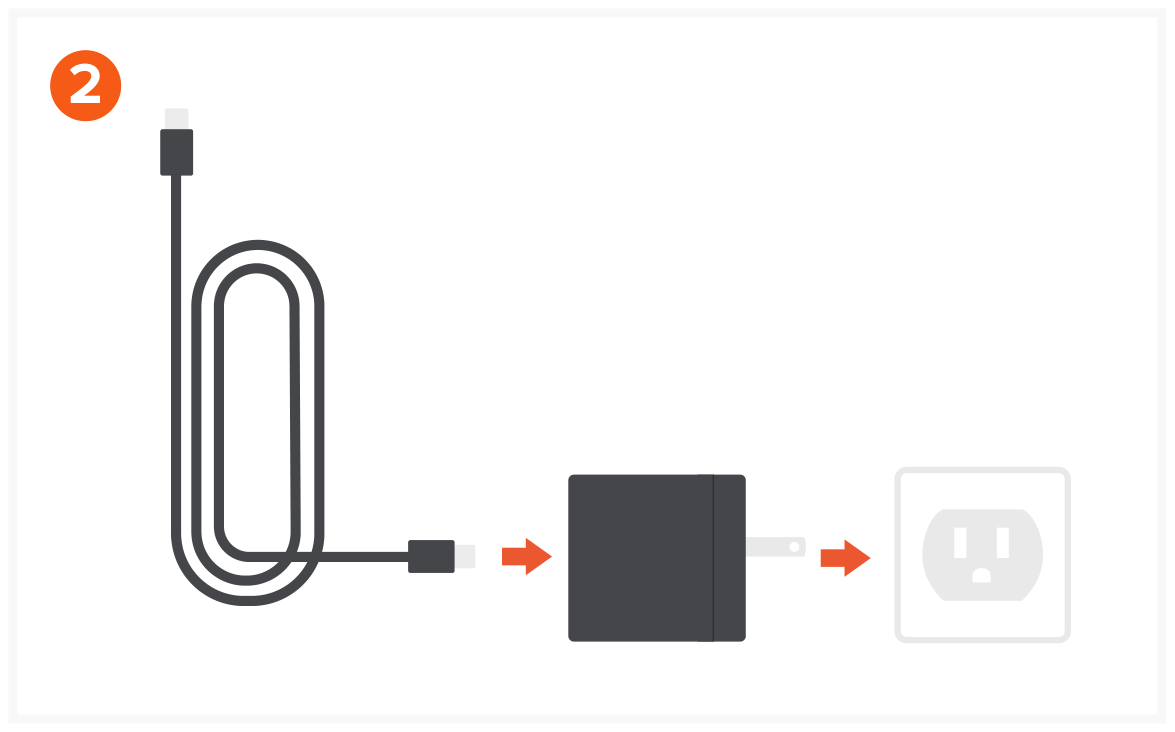 3-in-1 Foldable Qi2 Wireless Charging Stand (ST-Q31FM-EA) Quick Start Guide step 2: Connect the USB-C charging cable (included) to the 45W power adapter (included). Attach included wall plug ada