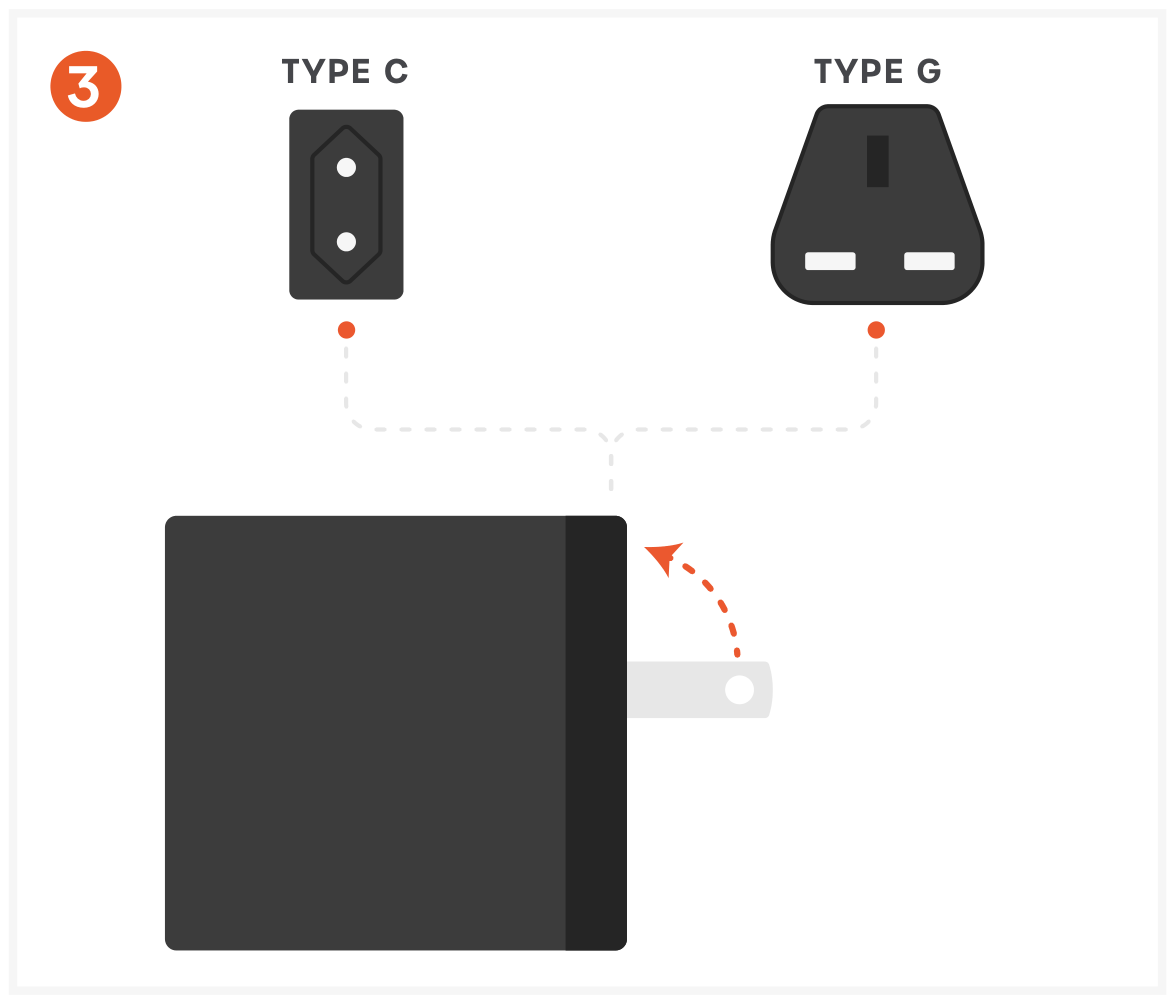 3-in-1 Foldable Wireless Charging Stand with Qi2 25W (ST-Q25F31C-EA) Quick Start Guide step 3: Install an International Adapter If Needed