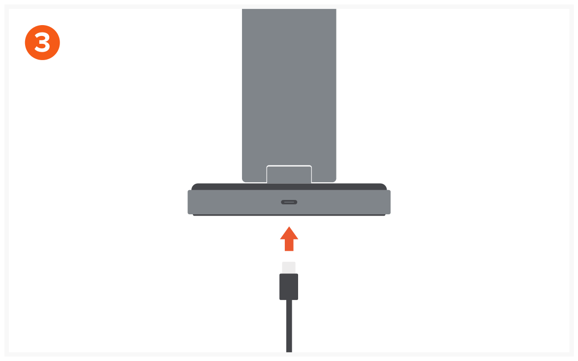 3-in-1 Foldable Qi2 Wireless Charging Stand (ST-Q31FM-EA) Quick Start Guide step 3: Connect the USB-C cable to the rear USB-C port on the Charging Stand.