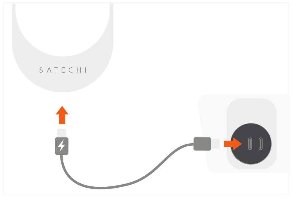 Magnetic Wireless Car Charger (ST-MCMWCM) Quick Start Guide step 4: Use the included USB-C cable to connect to your car’s charging port.