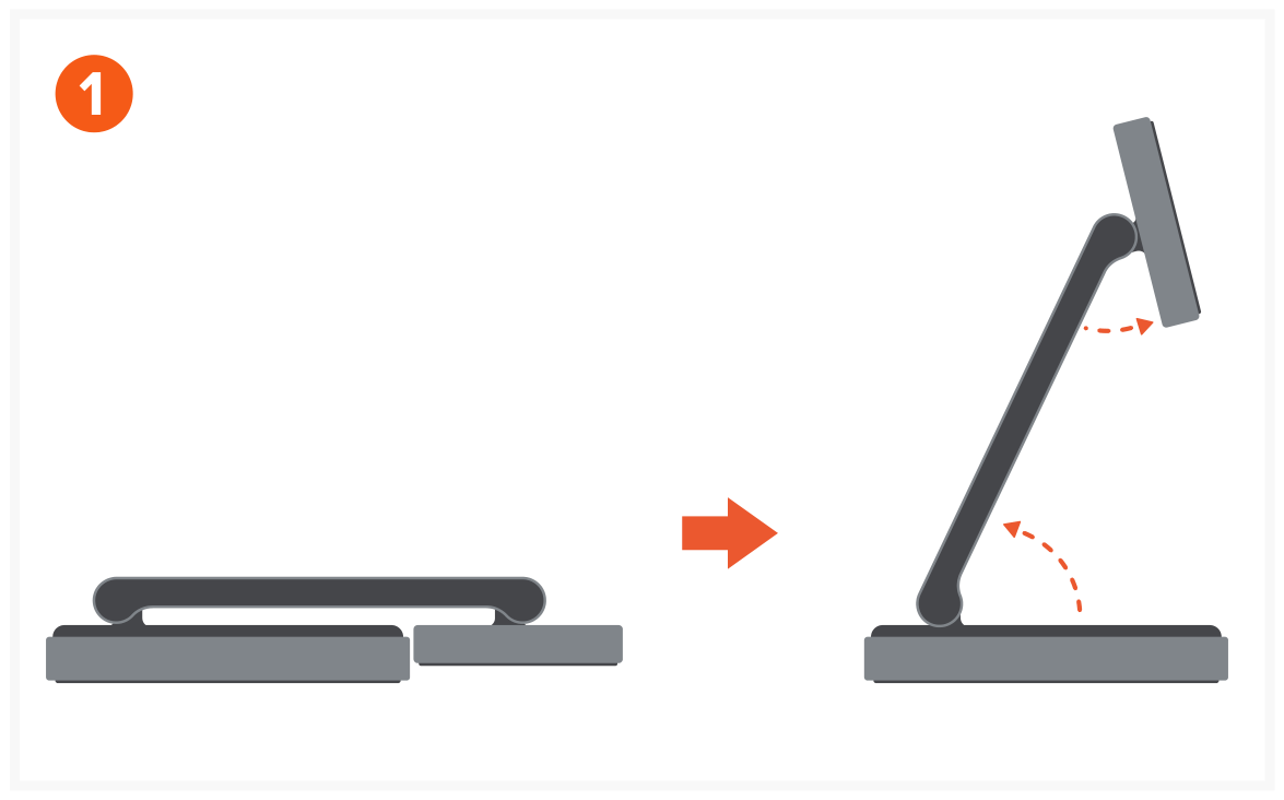 3-in-1 Foldable Qi2 Wireless Charging Stand (ST-Q31FM-EA) Quick Start Guide step 1: Unfold 3-in-1 Charging Stand to an upright position.