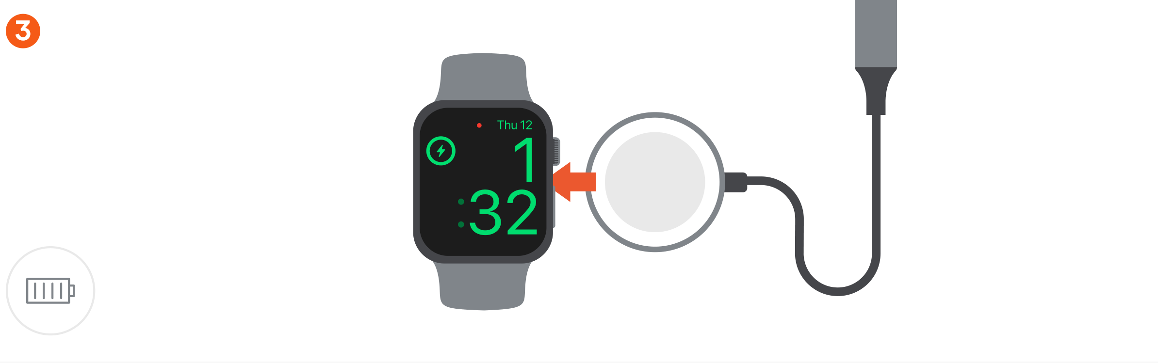USB-C Charging Cable for Apple Watch (ST-QCAWM) Quick Start Guide step 3: Remove your Apple Watch from the charger when it is fully charged.