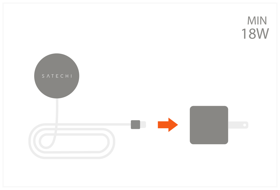 USB-C Magnetic Wireless Charging Cable (ST-UCQIMCM) Quick Start Guide step 1: Connect the cable to a USB-C power source.