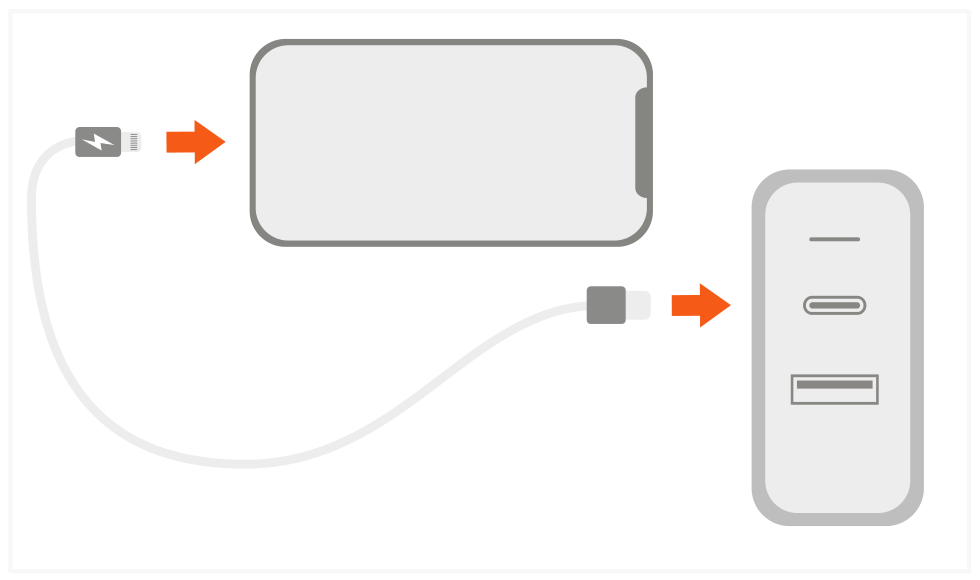 30W Dual-Port Wall Charger (ST-MCCAM) Quick Start Guide step 4: Or fast-charge compatible devices using Apple MFi-Certified Type-C to Lightning charging cable.