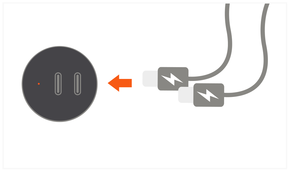 40W Dual USB-C PD Car Charger (ST-U2C40CCM) Quick Start Guide step 2: Connect cables (sold separately) to the charger’s PD ports.