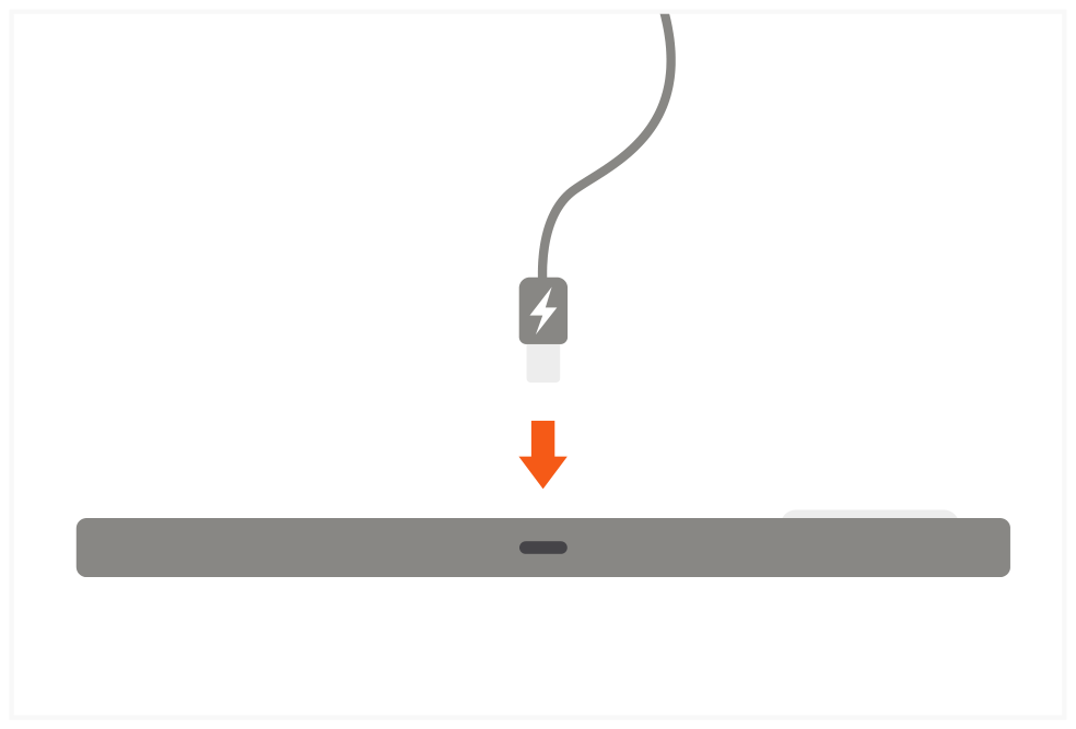 Connecting the cable to the USB-C port