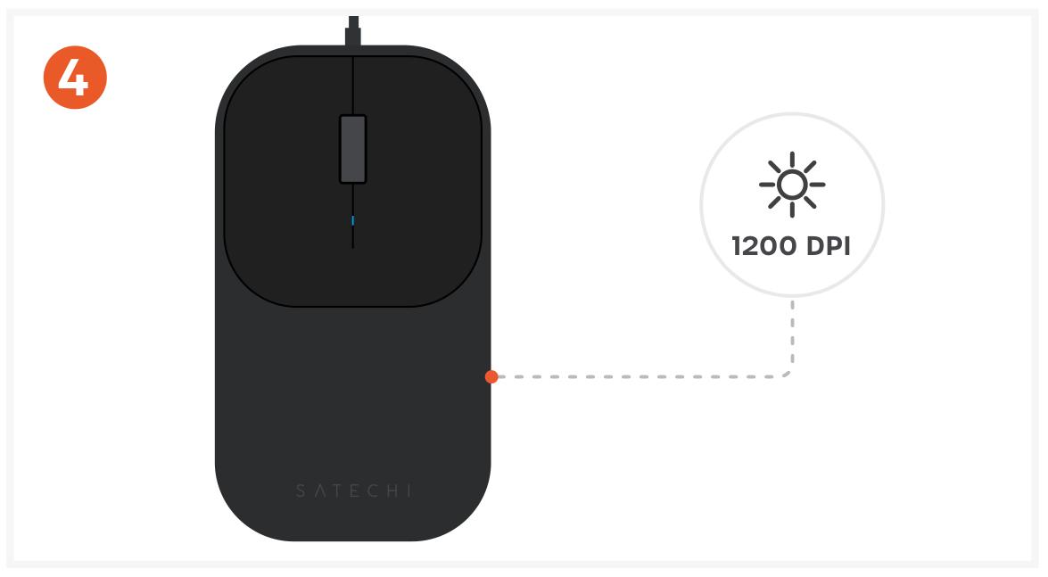 Slim LX Wired Mouse (ST-MULXC) Quick Start Guide step 4: Tracking & Performance