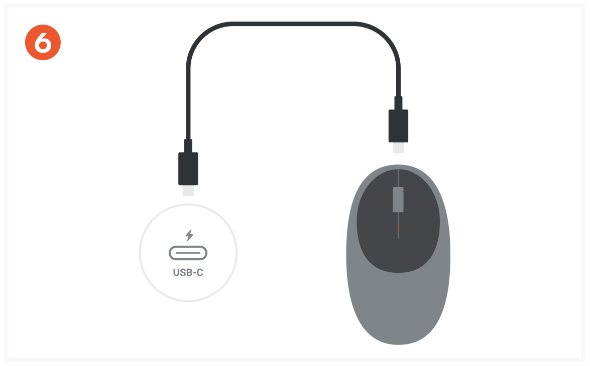 M1 Wireless Mouse (ST-ABTCMS) Quick Start Guide step 6: Recharge the mouse using the provided USB-C cable.