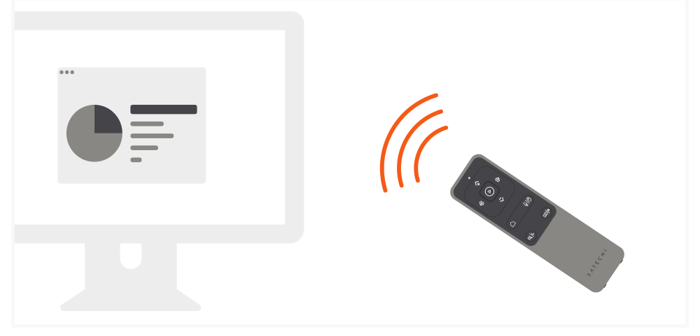 R2 Bluetooth Multimedia Remote Control (ST-BTMR2M) Quick Start Guide step 5: Supports PowerPoint, Keynote, Prezi, Google Slides, PDF while in Presentation mode.
