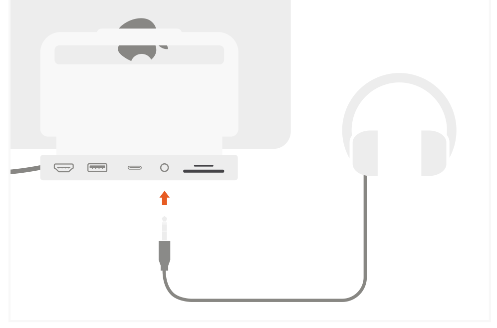 Aluminum Stand & Hub for iPad Pro (ST-TCSHIPM) Quick Start Guide step 6: Connect wired headphones or a microphone to the 3.5mm audio jack port.