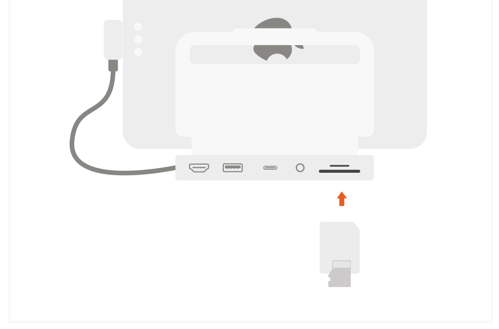Aluminum Stand & Hub for iPad Pro (ST-TCSHIPM) Quick Start Guide step 5: MicroSD and SD card readers can be used simultaneously.