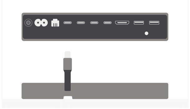 Stand & Hub for Mac Mini with SSD Enclosure (SATA only) (ST-MMSHS) Quick Start Guide step 5: Place the stand on a flat surface and use its USB-C cable to connect to your Mac mini.