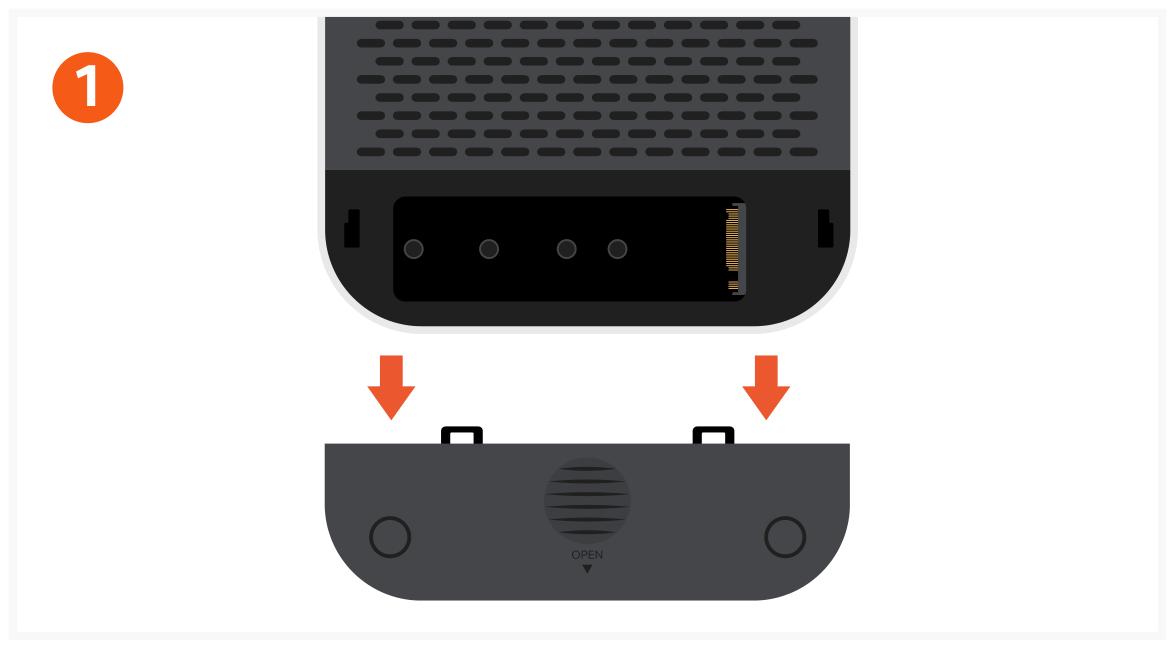 Mac Mini M4 Stand & Hub with SSD Enclosure (ST-GNMMES) Quick Start Guide step 1: Remove the SSD enclosure cover on the bottom of the stand.
