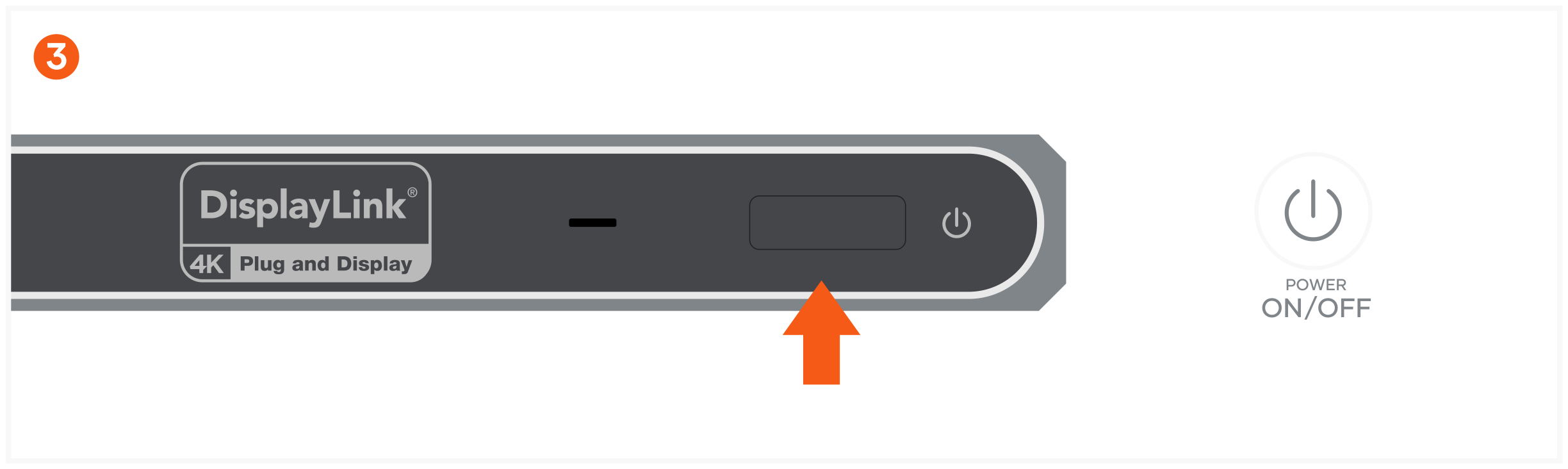 Thunderbolt 4 Dock with DisplayLink (ST-DT4MDM-US / -EU) Quick Start Guide step 3: The Docking Station will automatically turn on when connected to power. To turn it off press the power button 