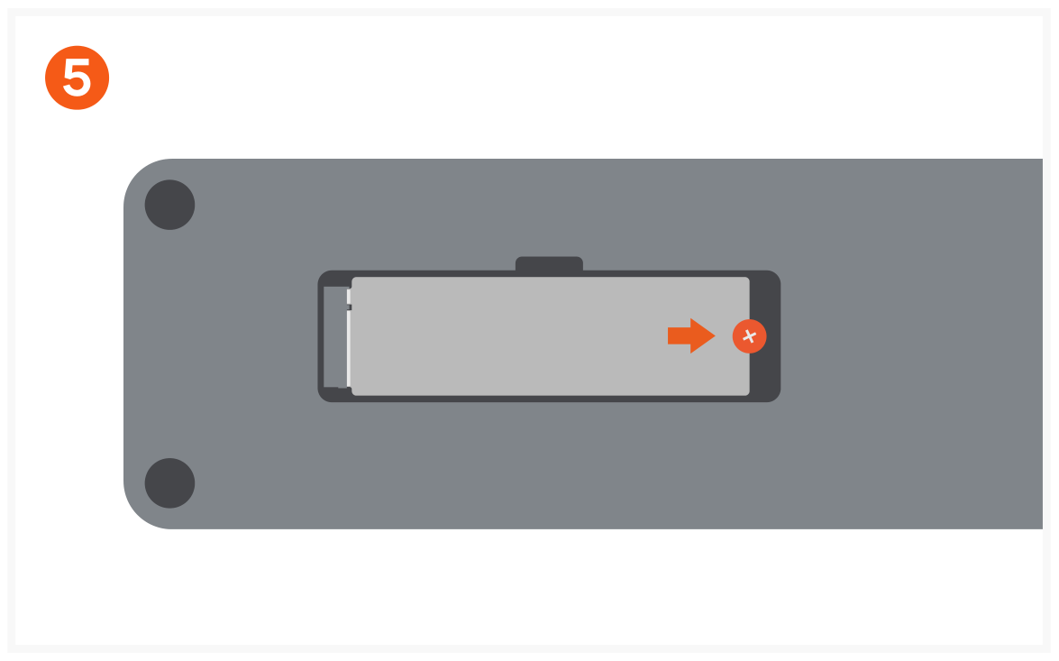 Dual Dock Stand - Docking Station with NVMe SSD Enclosure (ST-DDSM) Quick Start Guide step 5: Use the included screw and screwdriver to secure the SSD into place.