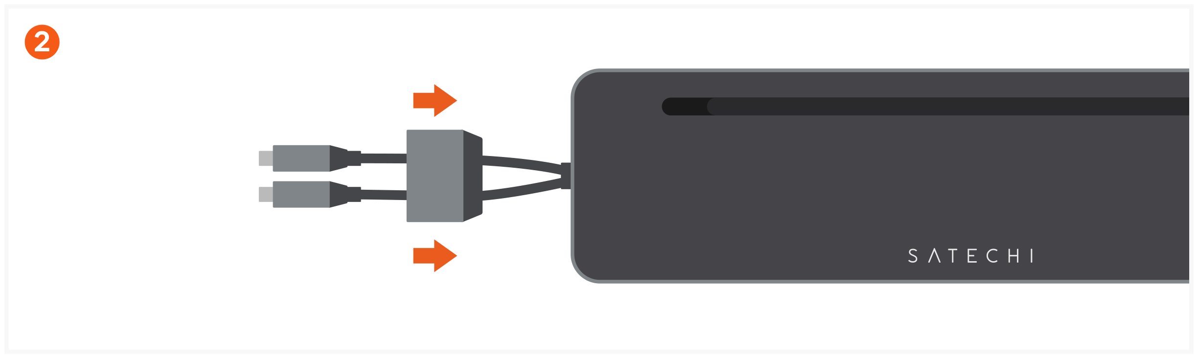 Dual Dock Stand - Docking Station with NVMe SSD Enclosure (ST-DDSM) Quick Start Guide step 2: If using with a host device other than a MacBook, slide the aluminum cable cover down to release the cables.
