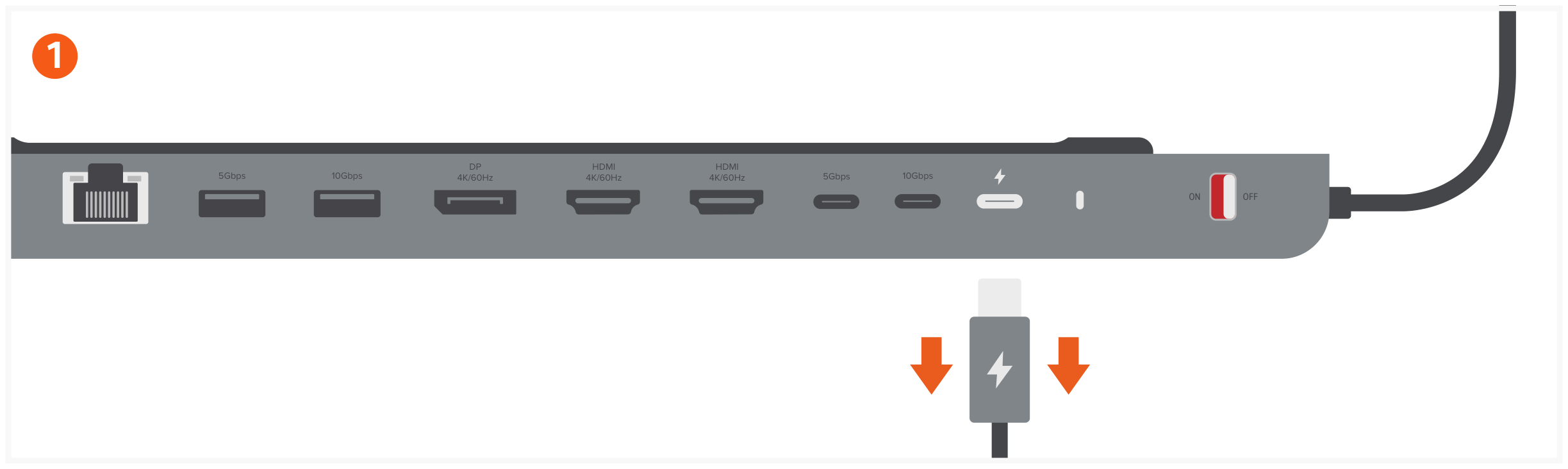 Dual Dock Stand - Docking Station with NVMe SSD Enclosure (ST-DDSM) Quick Start Guide step 1: Before installing, ensure the Dual Dock Stand is not connected to power.