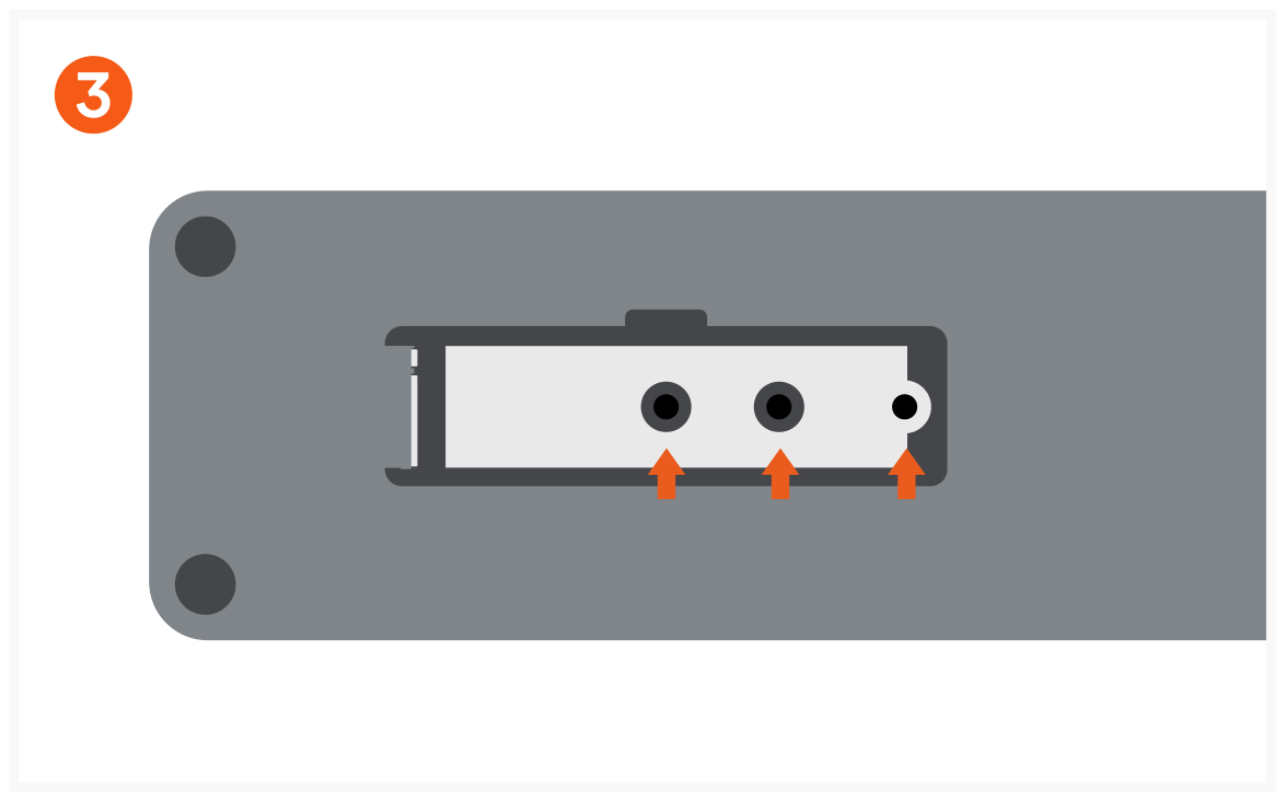 Dual Dock Stand - Docking Station with NVMe SSD Enclosure (ST-DDSM) Quick Start Guide step 3: Remove the film from both sides of the included thermal pad and align the holes on the thermal pad with the sc