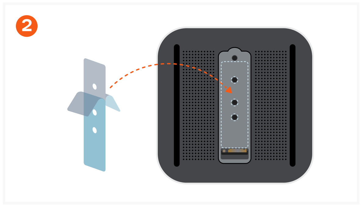 Thunderbolt 5 CubeDock™ with SSD Enclosure (ST-DT5CES-US / -EU / -AU) Quick Start Guide step 2: Before installing the SSD, apply the thin thermal pad first. Remove the protective film from both sides of the