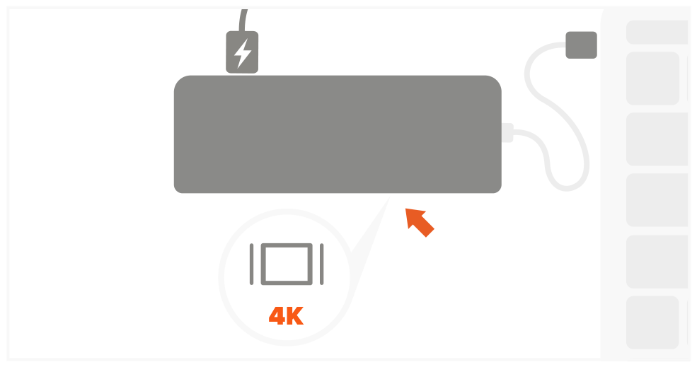 Type-C Multimedia Adapter (ST-TCMM8PAS / ST-TCMM8PAM) Quick Start Guide step 4: Connect external monitor to mini DP port with DP cable. Display will be mirrored on mini DP monitor.