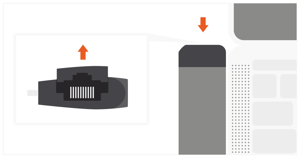 Type-C Pro Hub Adapter with Ethernet (ST-TCPHES ST-TCPHEM) Quick Start Guide step 6: To insert Ethernet cable lift the cover on top side of the Hub.