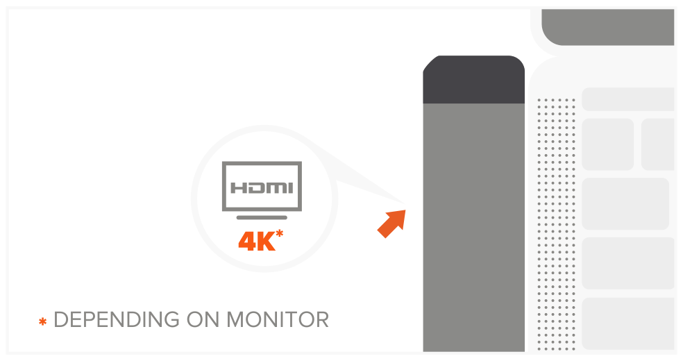 Type-C Pro Hub Adapter with Ethernet (ST-TCPHES ST-TCPHEM) Quick Start Guide step 3: Connect external monitor to HDMI port on the Hub. Use HDMI-HDMI cable version 1.4 or higher.