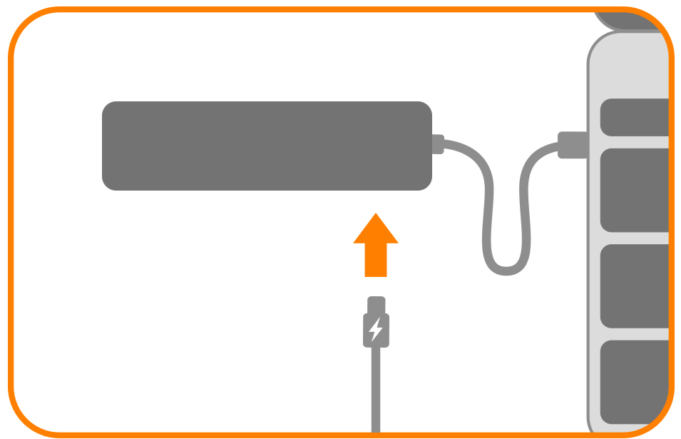Slim Aluminum Type-C Multi-Port Adapter (ST-SCMA2K) Quick Start Guide step 2: Connect native Macbook charger to pass through port to charge your Macbook.