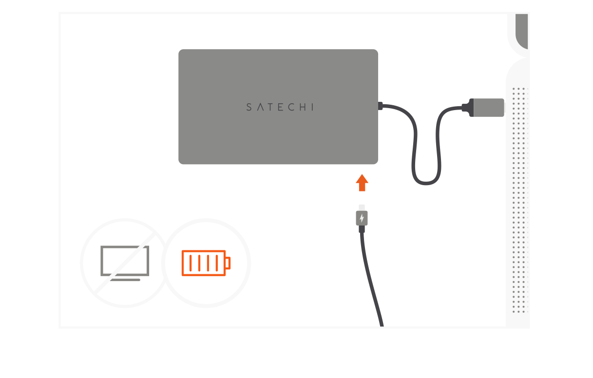 USB-C Multimedia Adapter M1 (ST-UCM1HM) Quick Start Guide step 3: Use the USB-C charging port to power your device – up to 85W.