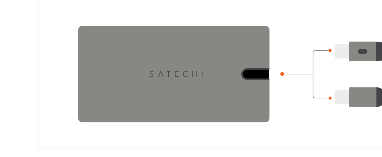 USB-C On-the-Go Multiport Adapter (ST-UCMBAM ST-UCMBAK) Quick Start Guide step 1: Attach one of the included cables to the adapter’s USB-C port.