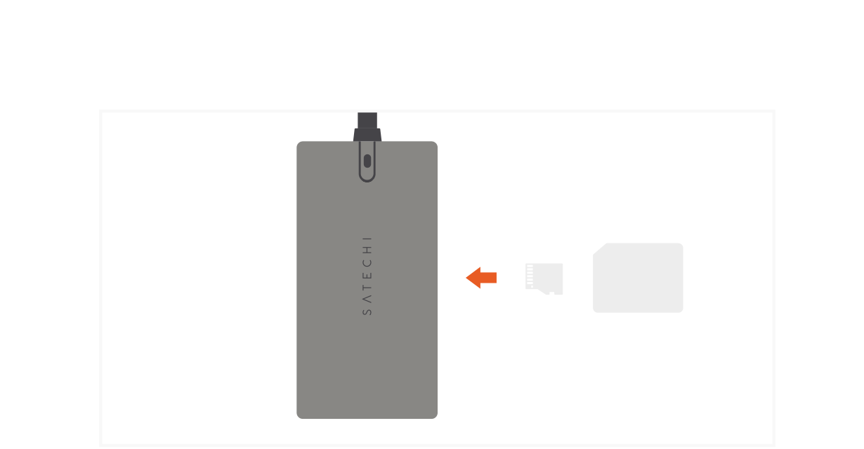 USB-C On-the-Go Multiport Adapter (ST-UCMBAM ST-UCMBAK) Quick Start Guide step 7: Insert microSD or SD cards into card reader slots.