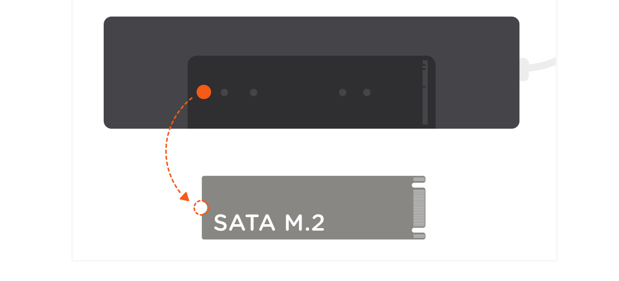 USB-C Hybrid Multiport Adapter (ST-UCHSEM ST-UCHSEK) Quick Start Guide step 2: Remove the screw and position it in the notch on the opposite side of the pins.