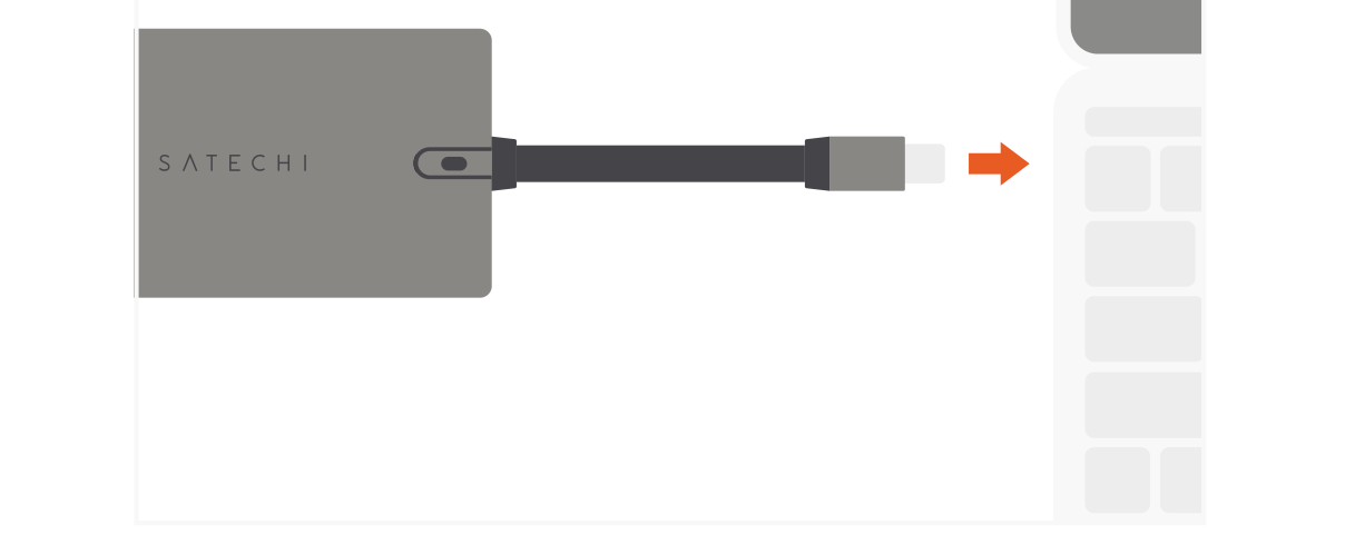 USB-C On-the-Go Multiport Adapter (ST-UCMBAM ST-UCMBAK) Quick Start Guide step 2: Connect the adapter to a USB-C PD or Thunderbolt 3 port on your device.