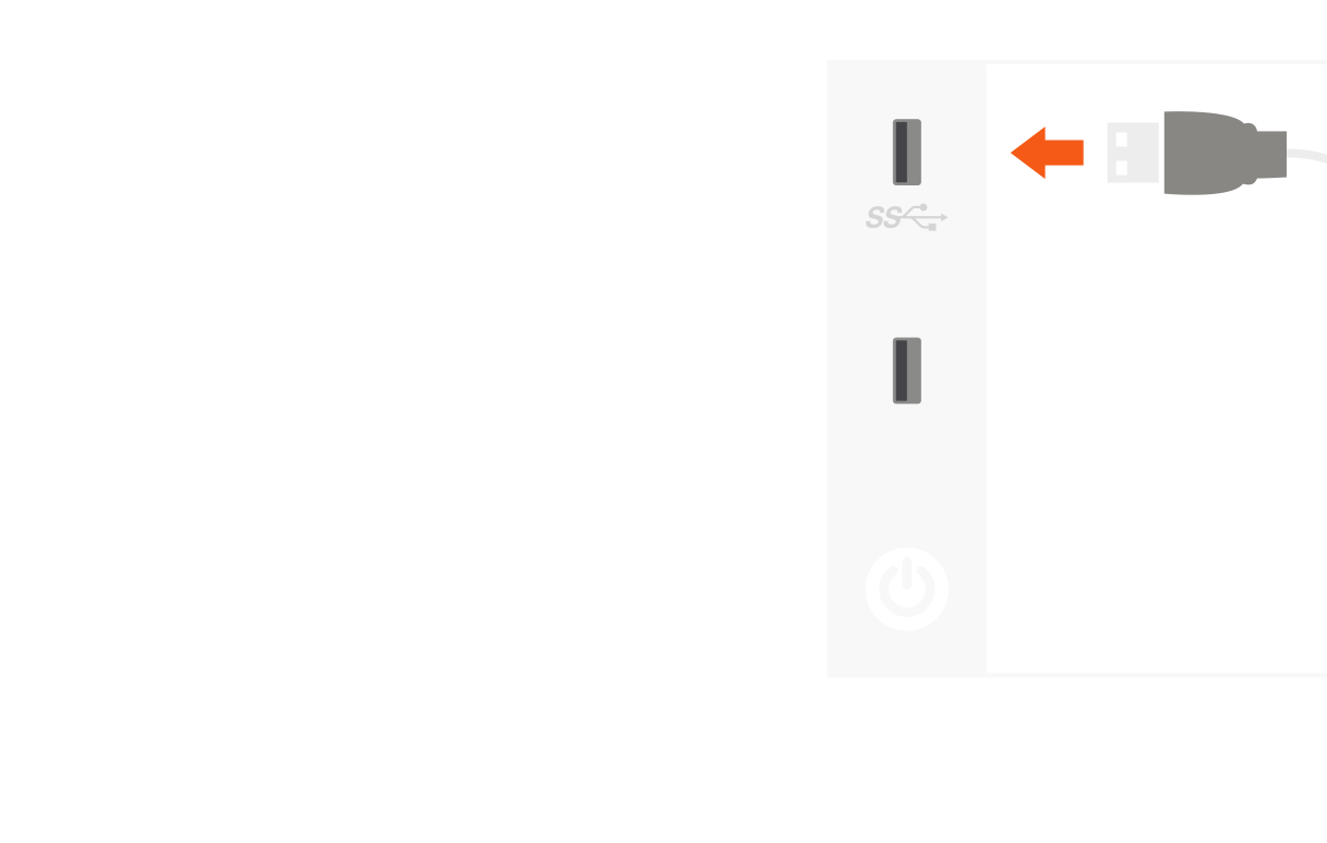 Aluminum 4-Port USB 3.0 Hub V2 Quick Start Guide step 1: Plug the included USB cable into the port on the left side of the Hub and connect it to USB 3.0 port of your c