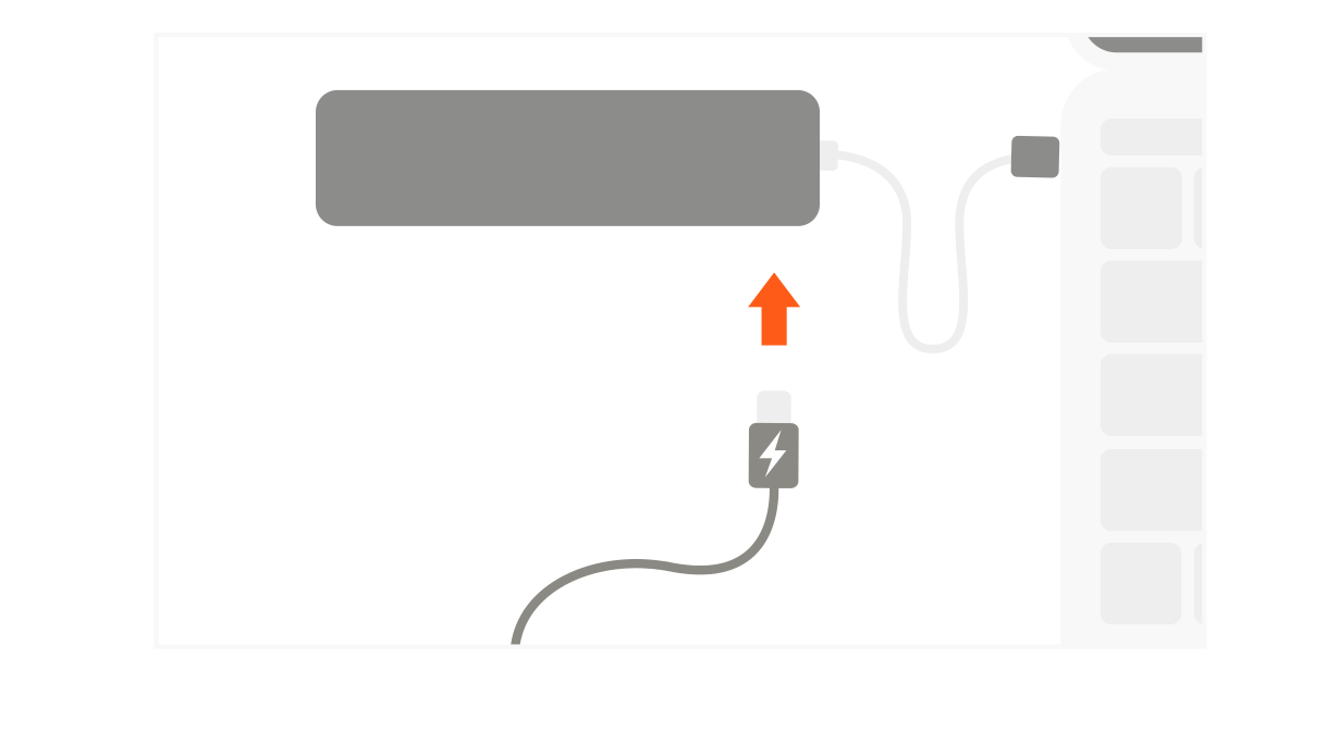 USB-C Slim Type-C Multi-Port Adapter V2 Quick Start Guide step 2: Connect native MacBook charger to USB-C port to charge your MacBook.
