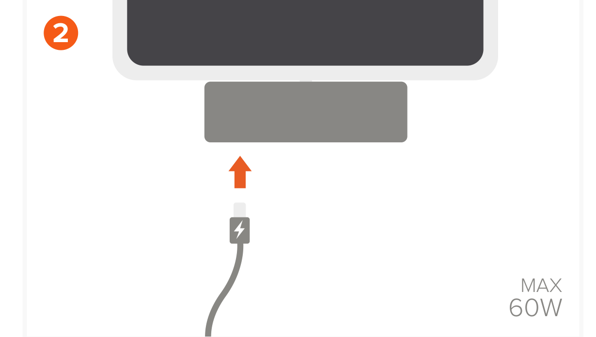 Mobile Pro Hub SD (ST-MPHSDM) Quick Start Guide step 2: Connect a USB-C Charging cable to the USB-C PD port on the hub to charge your host device (60W Max). Recommend