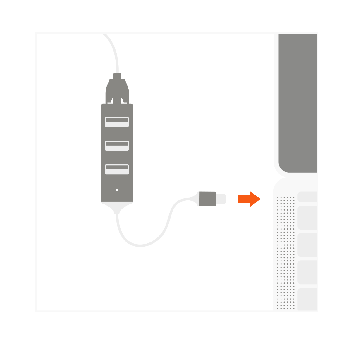 Type-C 2-in-1 USB Hub with Ethernet (ST-TC2N1USB31AS ST-TC2N1USB31AM) Quick Start Guide step 3: Connect the Hub to your Thunderbolt 3 or USB-C device.