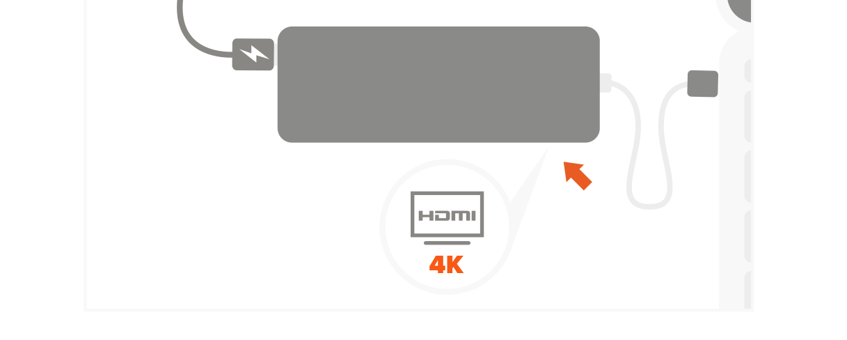 Type-C Multi-Port Adapter 4K with Ethernet V2 (ST-TCMA2S ST-TCMA2M ST-TCMA2G) Quick Start Guide step 3: Connect external monitor to HDMI port of the Adapter with HDMI Cable.