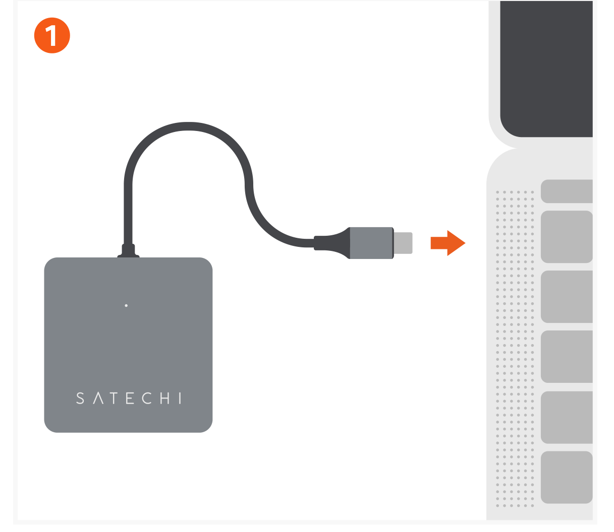 4-Port USB-C Hub with Power Delivery (ST-H4CPDM) Quick Start Guide step 1: Connect the hub to the host device.