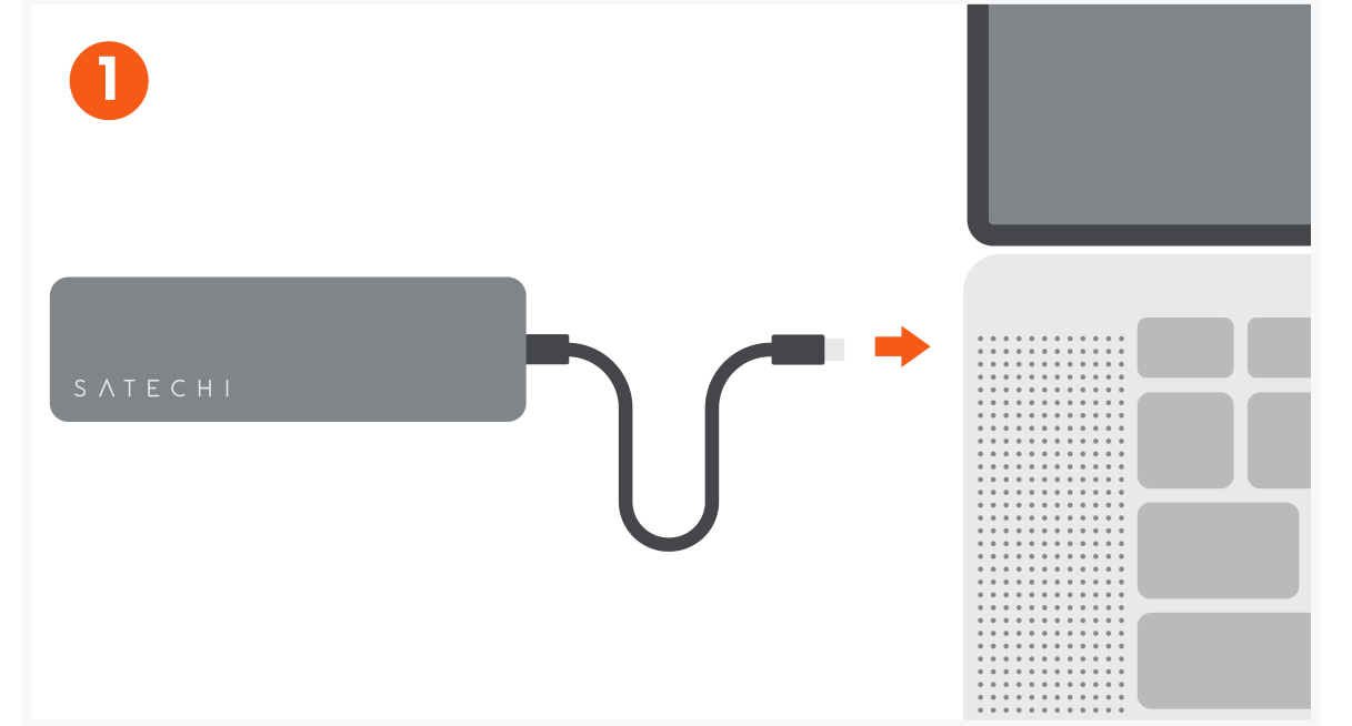 6-in-1 USB-C Slim Multiport Adapter (ST-P6SM ST-P6SS ST-P6SK) Quick Start Guide step 1: Connect the adapter to a compatible host device. LED indicator should turn on once connected.