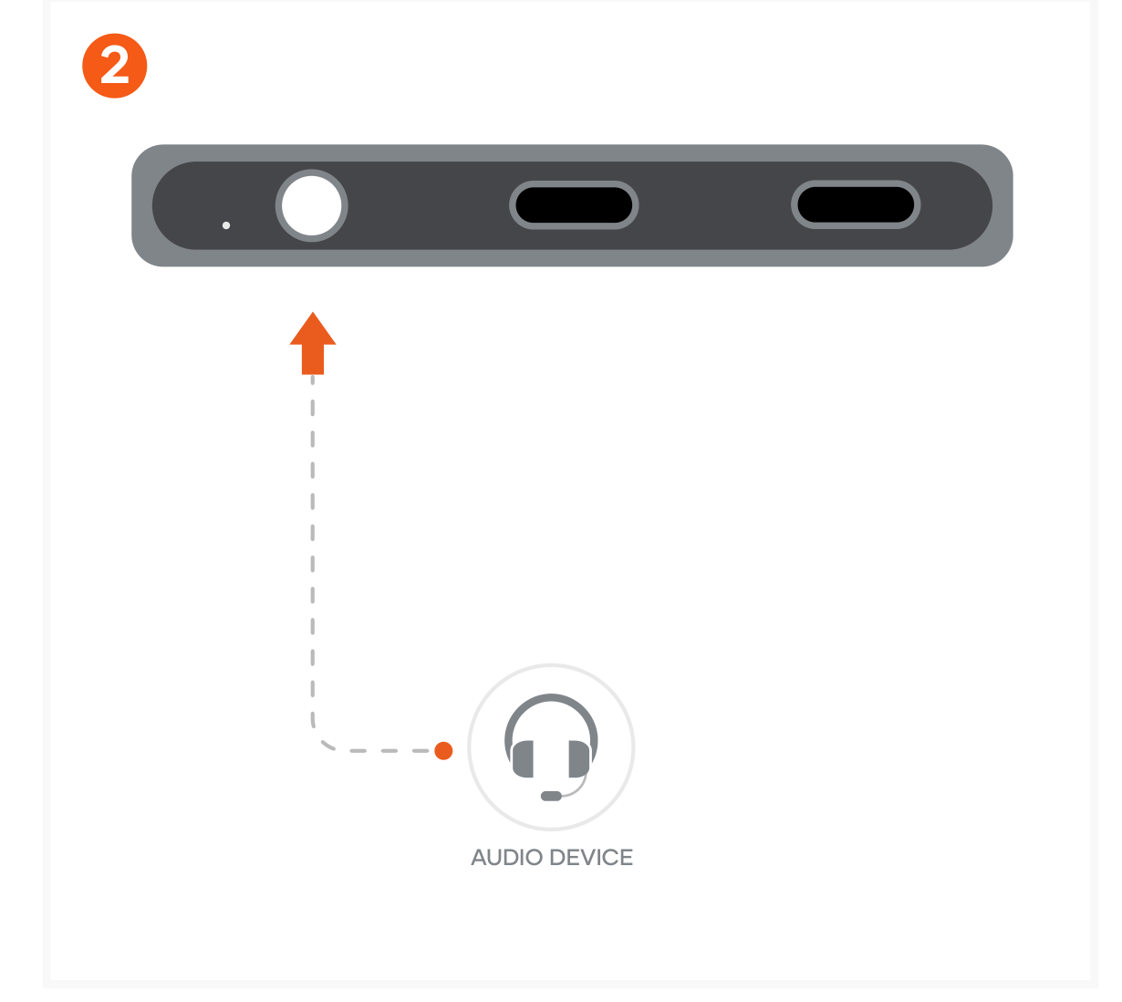 Mobile XR Hub with Audio (ST-HXRAJM) Quick Start Guide step 2: Insert an audio device into the 3.5mm auxiliary port.