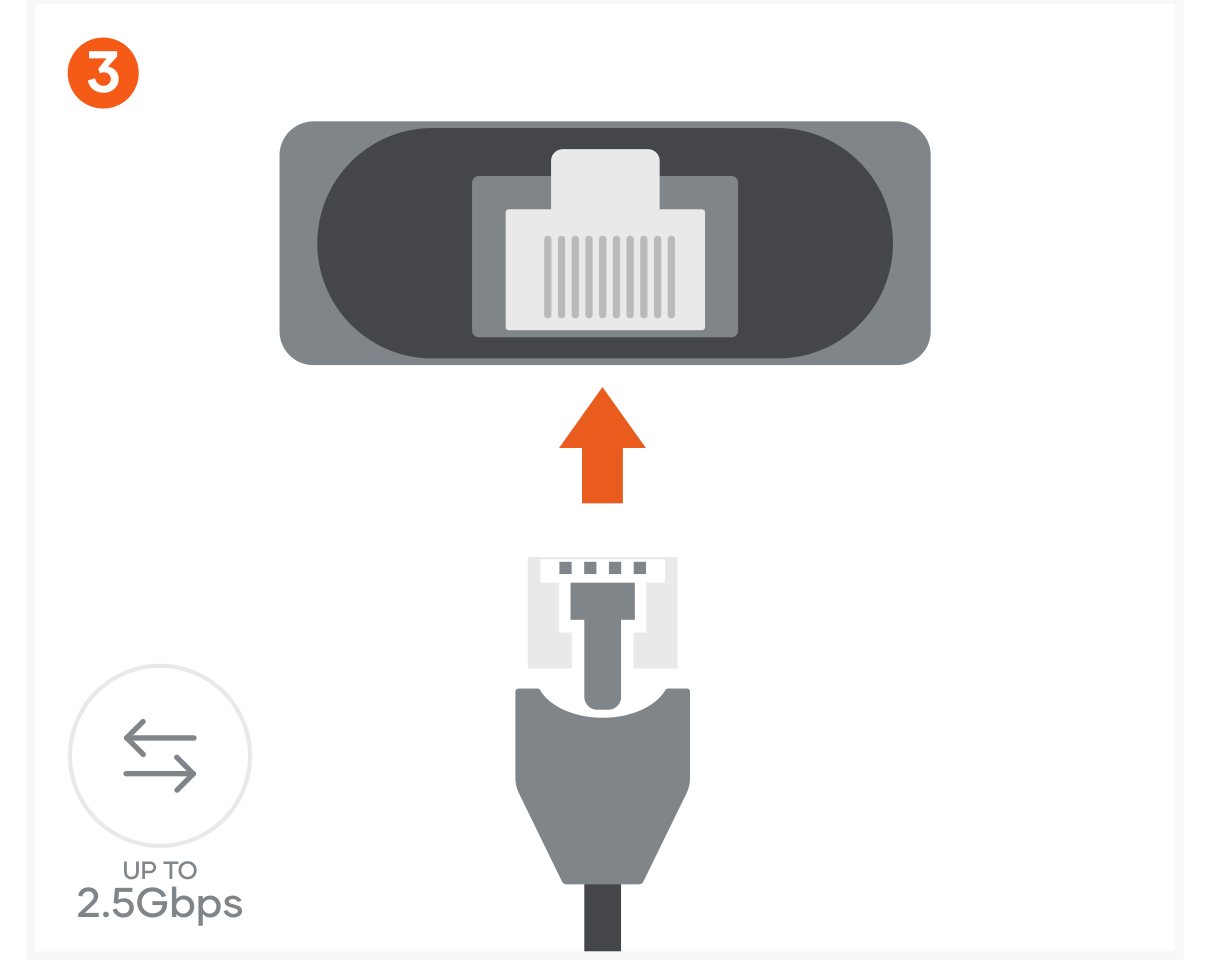 4-In-1 USB-C Hub With 2.5 Gigabit Ethernet (ST-H3C25EM) Quick Start Guide step 3: Connect an RJ45 cable to the 2.5 Gigabit Ethernet port.