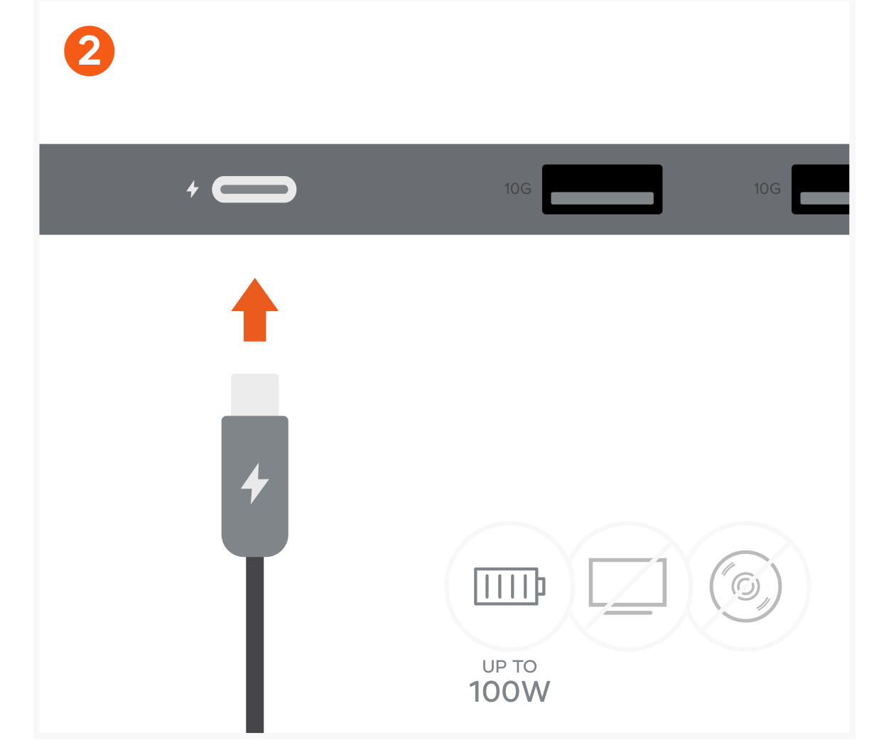 4-in-1 USB-C Slim Multiport Adapter 4K (ST-P4SM ST-P4SS ST-P4SK) Quick Start Guide step 2: Connect USB-C charging cable to the adapter’s USB-C PD charging port.